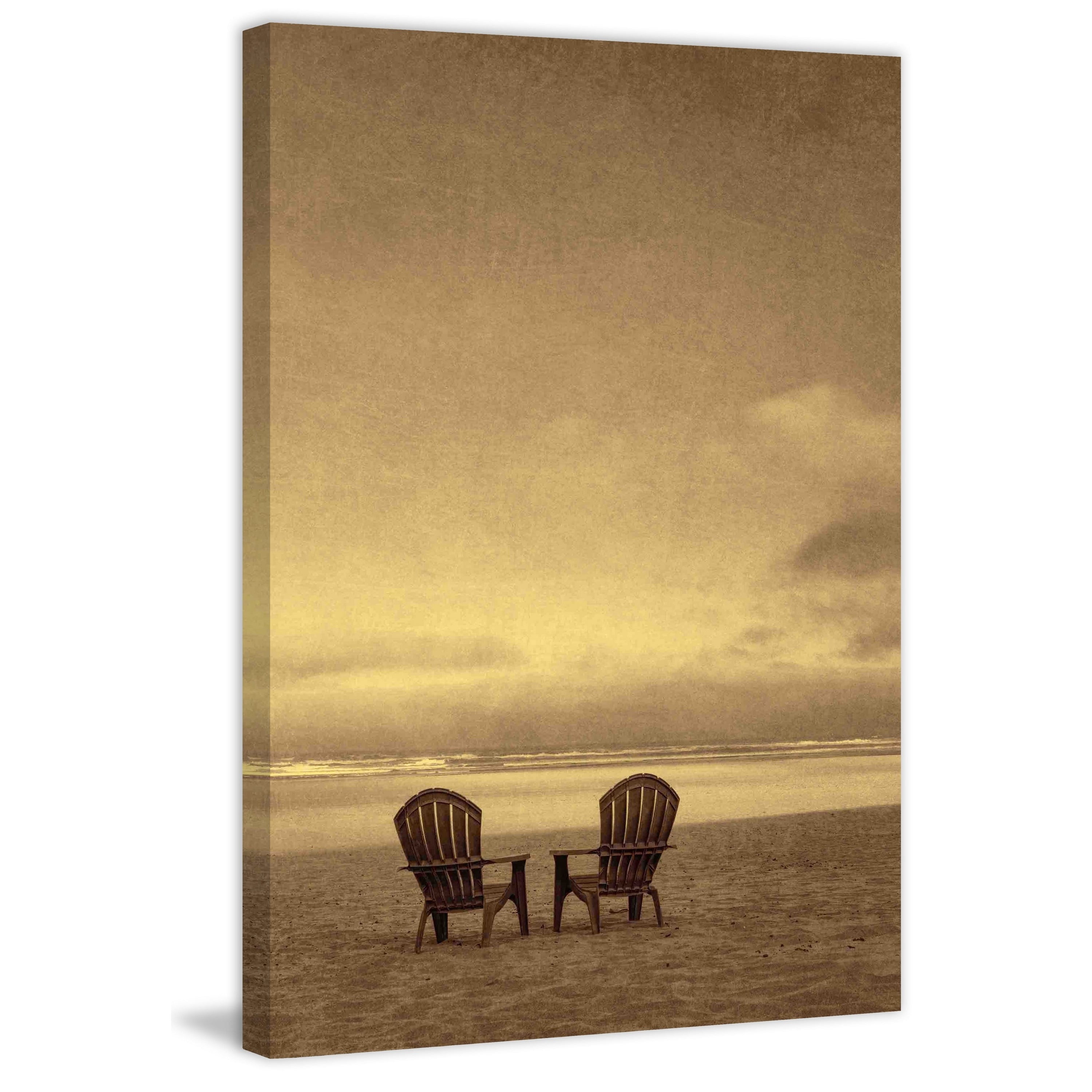 Marmont Hill "Two Beach Chairs" Painting Print on Canvas