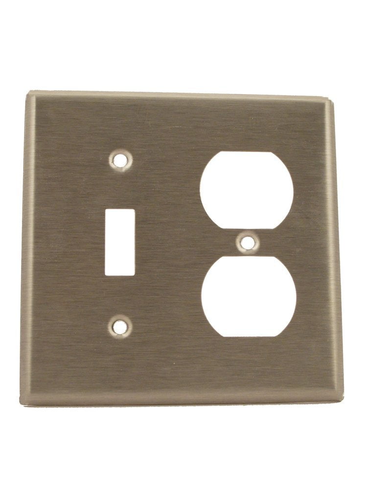 One Duplex Three Gang Pass and Seymour TP28ICC12 Combination Opening Nylon Wall Plate Ivory Two Toggle 