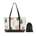 thumbnail image 7 of FORMRS Canvas Laptop Tote Bag for Women with 15.6" Computer Compartments Shoulder Handbag, Beige Christmas Cups, 7 of 7