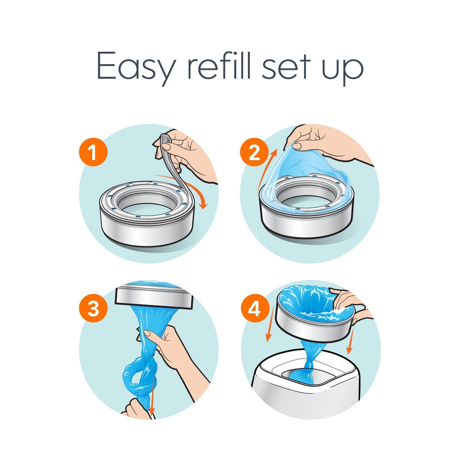 Diaper Genie Round Refills, Unscented, Odour Control, 3 pack / holds up to 810 diapers