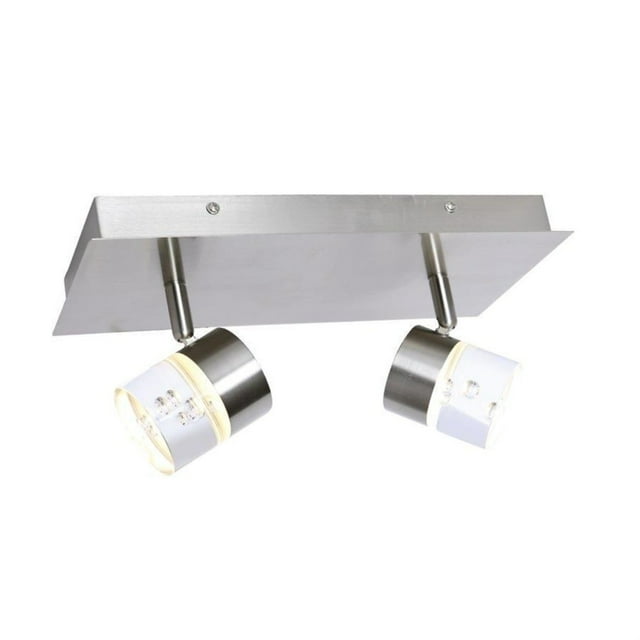 Xtricity - Plafonnier 2 Têtes avec LED Intégrée, Largeur 11.8 Pieds', de Hope Collection, Nickel