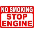 thumbnail image 1 of No Smoking Stop Engine Sign Gas Pump & Fire Safety Sign Safety Signs Tin Decor 8x12, 1 of 5