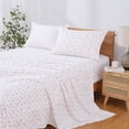 thumbnail image 3 of Modern Threads 4-Piece Sweet Rose Silky Soft Microfiber Adult Sheet Set, Ivory, King, 3 of 12