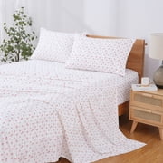 Modern Threads 4-Piece Sweet Rose Silky Soft Microfiber Adult Sheet Set, Ivory, Twin