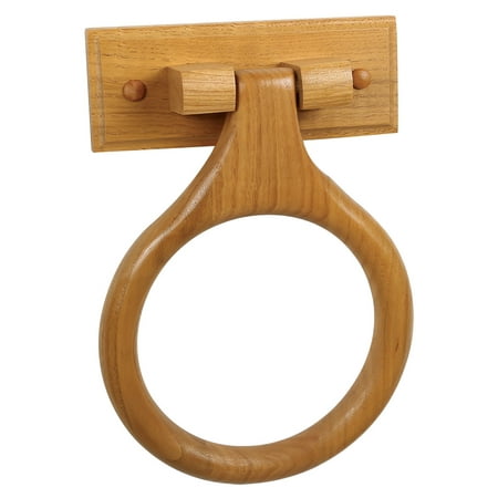 Design House 561191 Dalton Towel Ring, Wall-Mounted Bathroom Accessory, Honey Oak Wood Construction