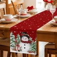 thumbnail image 5 of Red Christmas Table Runner 90 Inches Long Farmhouse Dress Scarves, Xmas Snowman Trees Watercolor Snowflakes Dining Tablerunner for Coffee Table/Kitchen Island/Party Décor, 13" x 90", 5 of 8