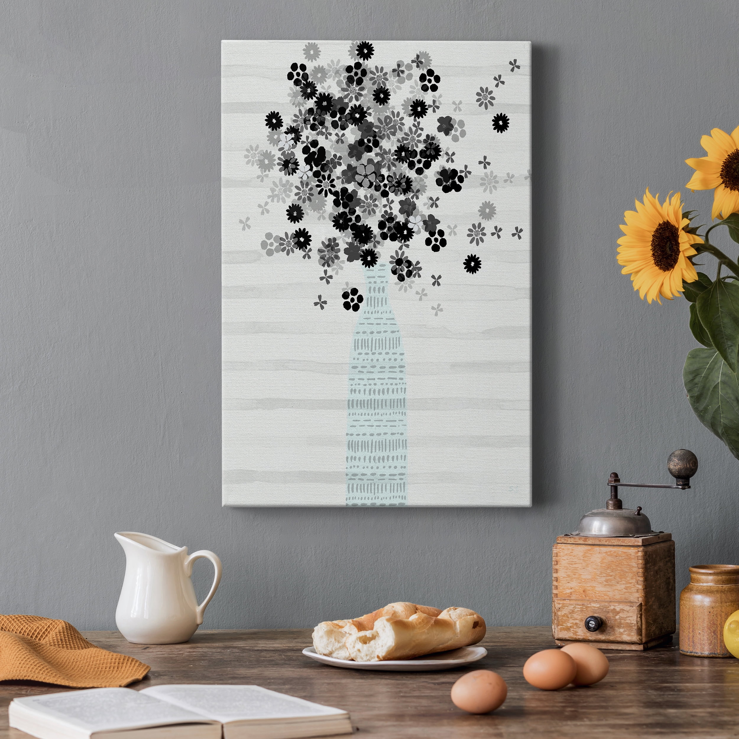 Bouquet of Black & White Premium Gallery Wrapped Canvas - Ready to Hang - 40 x 60