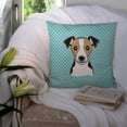 thumbnail image 3 of Dog Face Checkerboard Design Fabric Decorative Pillow, 3 of 4