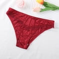 thumbnail image 2 of LNWUY Women's Fashion Solid Color Satin Silk Lace Hipster Panties Seamless Briefs Underwear Underpant Red S, 2 of 4