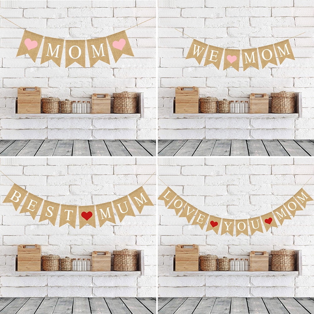 MUMMY BIRTHDAY PARTY BANNER MOTHER’S DAY BUNTING DECORATION