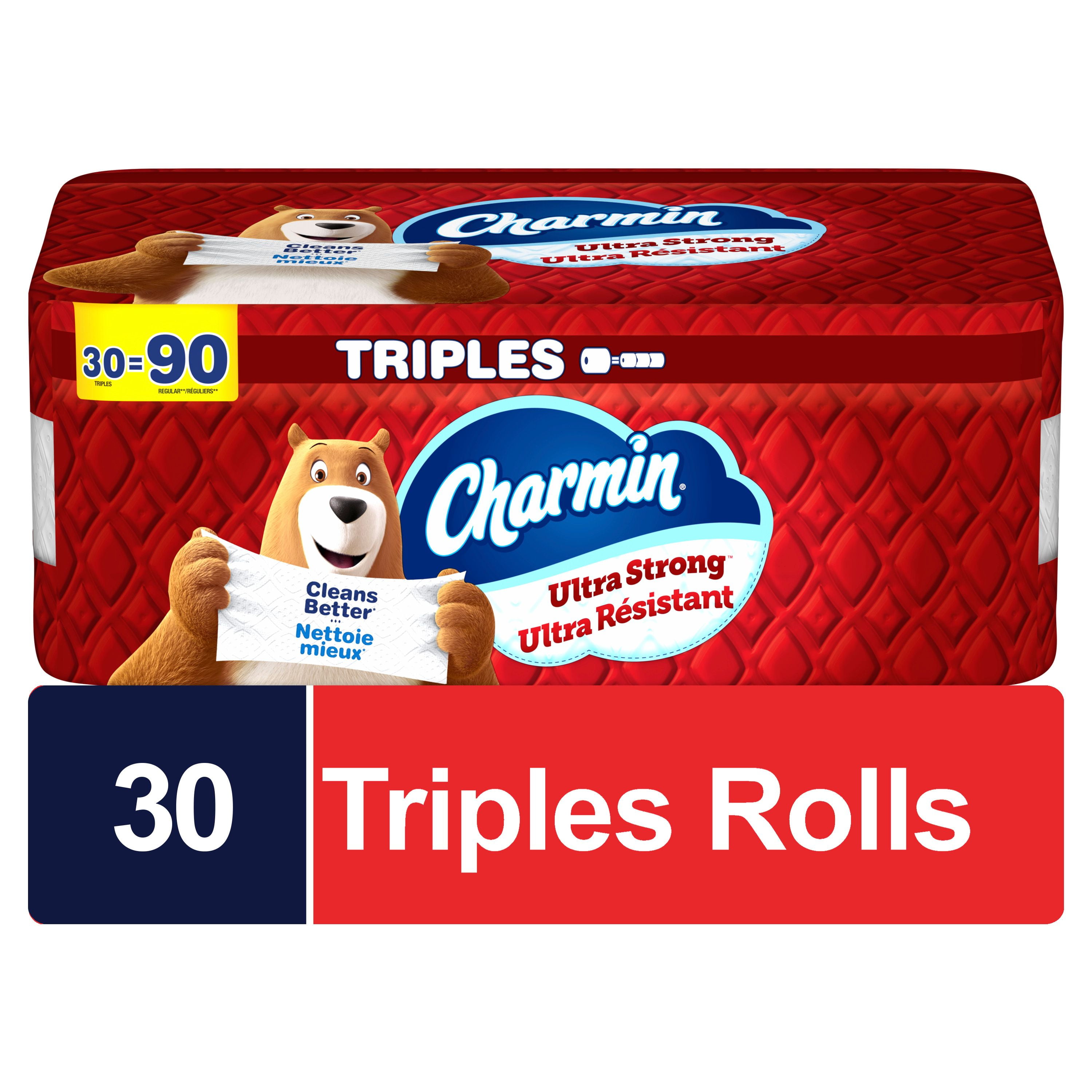 Charmin Toilet Paper Ultra Strong, 30 Triple Rolls = 90 Regular Rolls, 2-ply Bath Tissue, 30CT