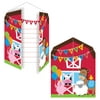Party Central Club Pack of 48 Red and White Gatefold Farmhouse Fun Party Invitations 6"