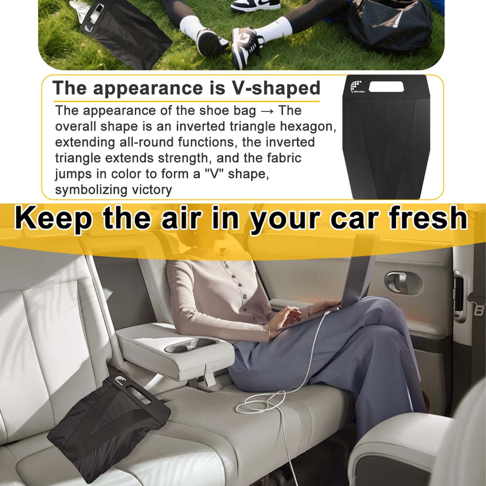 Shoe Bag，Shoe Bags for Travel，Golf Shoe Bag，New upgraded waterproof, Anti-Odor, Remove Odor