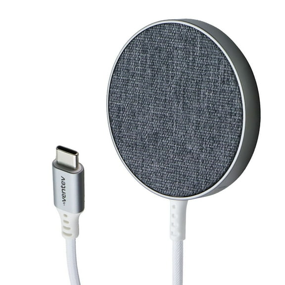 Ventev 10ft Alloy 15W Wireless Magnetic Charger Silver