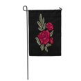 thumbnail image 1 of JSDART Pattern Embroidered Red Roses Flowers and Green Leaves Floral Garden Flag Decorative Flag House Banner 28x40 inch, 1 of 1