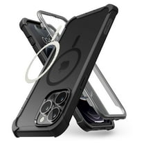 Clayco Forza Magnetic Case Compatible with MagSafe for iPhone 13 Pro 6.1 inch (2021), Built-in Screen Protector, Dual Layer Rugged Cover with Full-Body Soft TPU Bumper (Black)