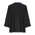 thumbnail image 6 of Laqbezok Chic Tiered Ruffle Sequin Top, Women's Round Neck Sparkly Loose Blouse, Elegant Evening Party Fashion Outfit, 6 of 7