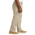 thumbnail image 3 of Big and Tall Essentials by DXL Men's Flat-Front Twill Pants, Khaki, 52W X 34L, 3 of 6