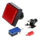 thumbnail image 2 of Pulsador arcade cuadrado iluminado LED con microinterruptor para arcade rojo, 2 of 9