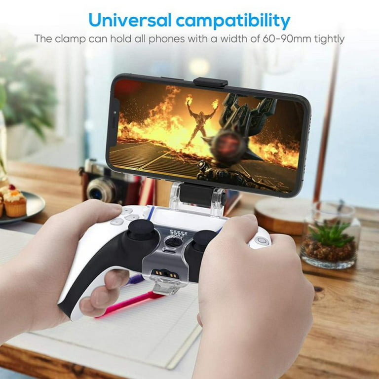  DOBE PS5 Controller Mobile Gaming Clip for Playstation 5  Dualsense Controller Remote Play Mobile Phone Holder Clamp Adjustable Phone  Mount Clip : Videojuegos