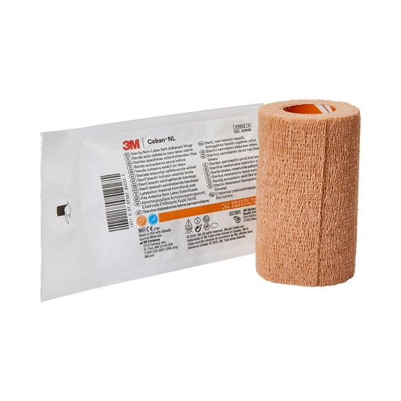 3M Coban LF Cohesive Lightweight Adhesive Bandage, Tan, 4 Inch X 5 Yard, 1 Count