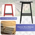 thumbnail image 4 of FDW Bar Stools Set of 2 for Kitchen Counter Solid Wooden Saddle Stools 30-Inch Height (Black, 30 in), 4 of 7