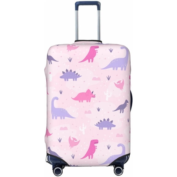 ONLY COVER, NOT INCLUDING THE SUITCASE Travel Luggage Cover Dinosaurs Pink Playground Suitcase Protector Washable Baggage Covers (for 22-24 inch luggage)