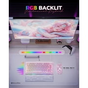 GravaStar Mercury K1 75% Wireless Mechanical Keyboard, Gasket Mount, 8000mAh Battery, Kailh Cherry Pink Linear Switches, RGB Lighting - Sakura Pink