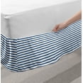 thumbnail image 2 of Harbour Stripe Bed Skirt, Horizontal Nautical Stripes Pattern Hand Drawn Marine Sea Illustration, Elastic Bedskirt Dust Ruffle Wrap Around for Bedding Decor, 4 Sizes, Night Blue White, by Ambesonne, 2 of 2
