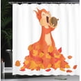 thumbnail image 3 of Ambesonne Squirrel Shower Curtain, Animal Eating a Nut, 69"Wx75"L, Vermilion Peach Brown, 3 of 4