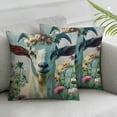 thumbnail image 3 of Creowell Set of 2  Goats Goat Lover Pillow Covers, Goat Lovers Farm Girls Women Gifts, Farm Animal Funny Goat Floral Decorative Cushion Cover for Sofa Bed Home Girls Bedroom Decor White, 3 of 7