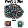 thumbnail image 2 of 1 Box 300 Pcs Letter Acrylic Beads Colorful Cube Alphabet Beads Plastic Bulk Colored Square Name Black Letters Alphabets Loose Bead Necklaces Supplies, 2 of 5