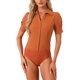 thumbnail image 1 of INSPIRAR CHIC Camiseta de Trabajo de Manga Corta con Botones para Mujeres, Mono de Una Pieza, Talla S, Caramelo, 1 of 6