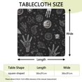 thumbnail image 2 of Black Gothic Hand Skull Star Pattern Square Fitted Tablecloth with Elastic Edge,Square Table Cover,Washable Elastic Table Cover for Home Kitchen Party Decor 36"x36", 2 of 6