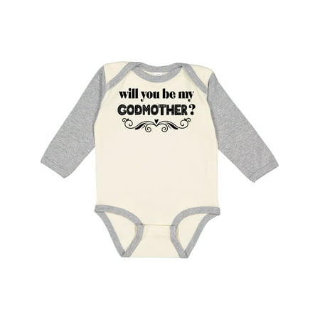 

Inktastic Will You Be My Godmother Proposal Boys or Girls Long Sleeve Baby Bodysuit