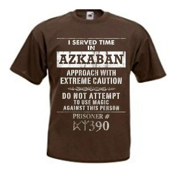 Harry Potter I Served Time In Azkaban Men's Brown Tee T-Shirt Shirt-Small