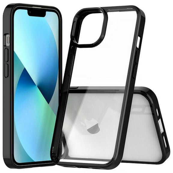 Tough Shield Snap-on Transparent Hybrid Case for iPhone 14 - Black