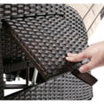 thumbnail image 6 of Adjustable Recliner, Relaxing Sofa Chair with Retractable Table Board, Outdoor Wicker Furniture Lounge with Soft Thicken Cushions, for Porch, Backyard, Pool or Garden, Beige, 6 of 7