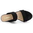 thumbnail image 4 of Women's Dual Straps Mid Chunky Heel Slide Sandals, 4 of 7