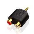 thumbnail image 1 of 3.5mm Gold Plated Stereo 3.5mm Male To 2RCA Female Audio Adapter for Cell Phone Computer Speaker Earphone Adapter, 1 of 4