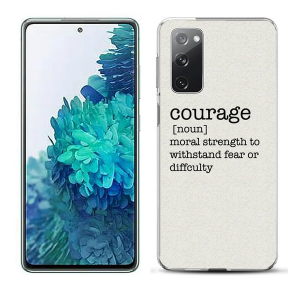 Slim-Fit Gel TPU Phone Case for Samsung Galaxy S20 FE 5G Fan Edition, by OneToughShield ® - Dictionary/Courage
