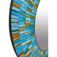 thumbnail image 4 of DecorShore Handcrafted Mosaic Decorative Wall Mirror, 24" Round Wall Mirror of Turquoise, Green, Aqua Blue, Gold Yellow Colorful Glass Tile Decor for Home, 4 of 4