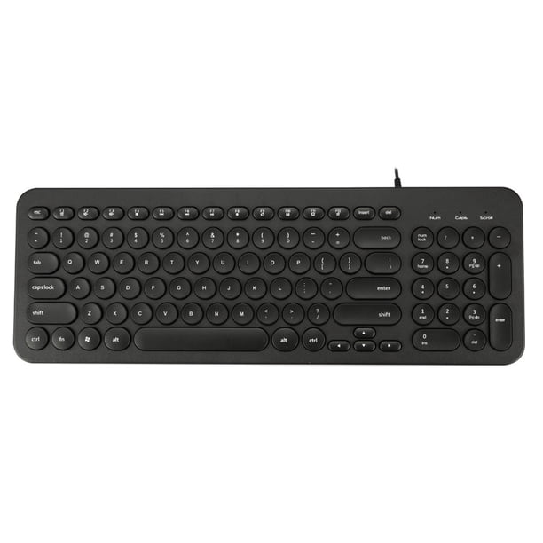 Teclado D520 96 teclas USB con cable Redondo Keycap Ordenador de oficina en casa Ordenador portátil Teclado a prueba de salpicaduras Eigraketly DZ6952-01B