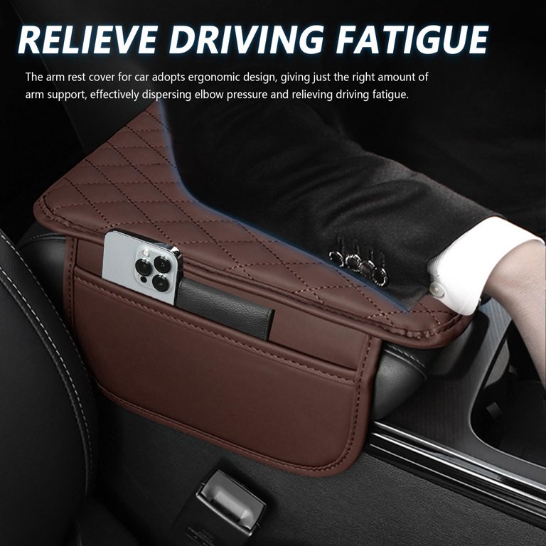 Car Armrest Cover With Storage Pockets - Universal Console Pad Protector For Cars & SUVs
