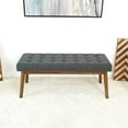 thumbnail image 2 of Banc en Tissu Gris Mid-Century Modern Rexton, 2 of 7