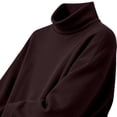 thumbnail image 4 of Bzdzmqm Women Plus Size Long Sleeve Knitted Pullover Tops Casual Crew Neck Side Slit Sweater Fall Winter Loose Fit Solid Basic Tunic Blouses for Daily Wear, Coffee L, 4 of 7