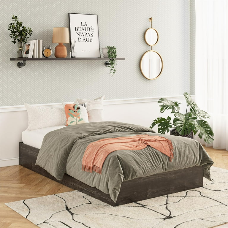 RealRooms DreamSaver Platform Bed Frame and Mattress Set, Twin