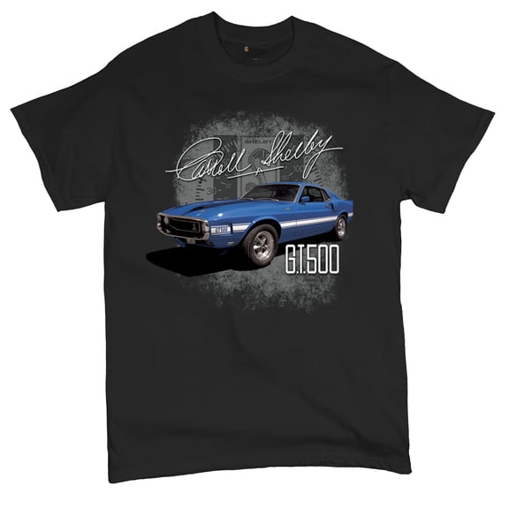 Cobra Shelby Vintage Blue GT500 T-Shirt American Racing Mustang Muscle Car Performance Powered by Ford Men's Tee
