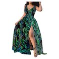 thumbnail image 1 of Prolriy Robes Printemps Été pour Femmes 2025 Robe de Soirée Col en V Haute Mode Sans Manches Maxi Robe d'Été Imprimée Fendue Robe d'Été pour Femmes, Robes Vertes TTG, 1 of 8
