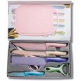 thumbnail image 1 of Kitchen Knife Set, 6 Pieces Colorful Kitchen Knives Set, Chopping Board, Non-Stick Coated Stainless Steel Knives Multi-Purpose Kitchen Knife Set and Chopping Boards, Colorful Kitchen Knives, 1 of 1